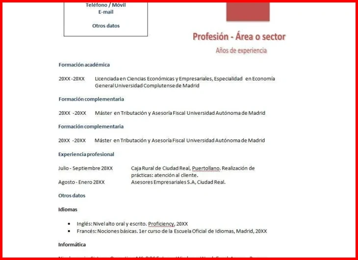 Ejemplos reales de currículum cronológico aplicado a perfiles peruanos