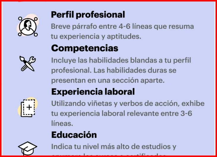 Formato funcional o mixto según el rubro laboral en Perú